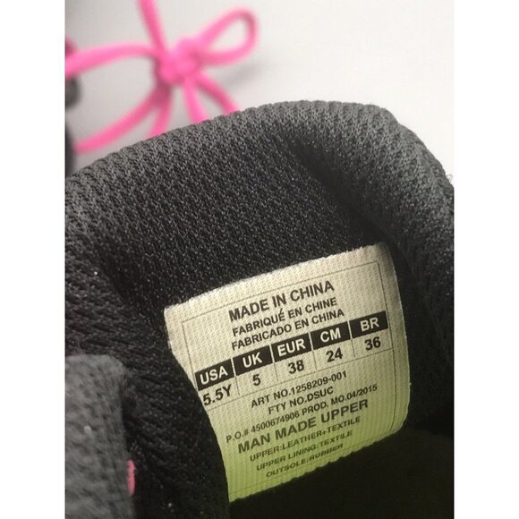 UNDER ARMOUR GGS MICRO G NITROUS KIDS RUNNING SHOES 5.5 Y EUR 38 BLACK PINK - Picture 11 of 11